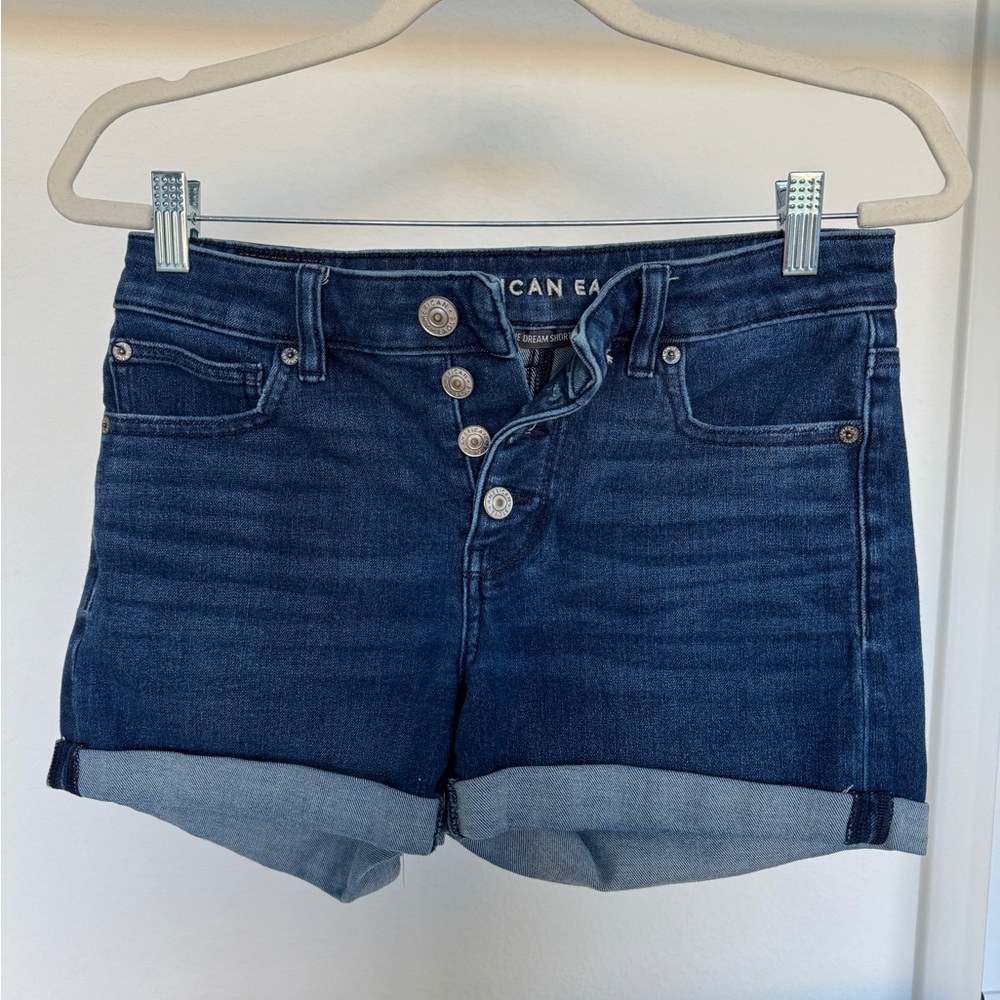Four button denim Jean shorts